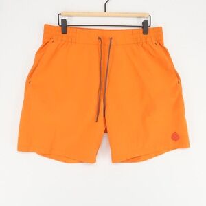 Stio‎ Mens Shorts L Orange Elastic Waist Drawstring Hiking Trail Outdoor